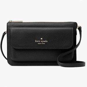 Black Kate Spade handbag for women Leila small flap crossbody bag